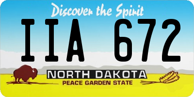ND license plate IIA672