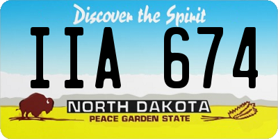 ND license plate IIA674