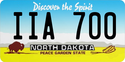 ND license plate IIA700