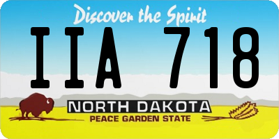 ND license plate IIA718