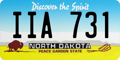 ND license plate IIA731