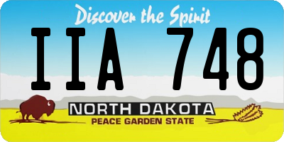 ND license plate IIA748