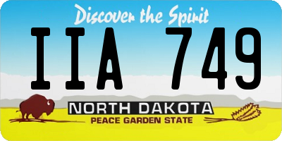 ND license plate IIA749