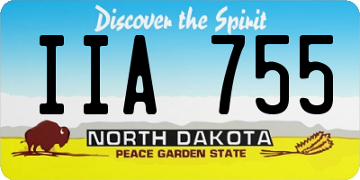 ND license plate IIA755