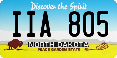ND license plate IIA805
