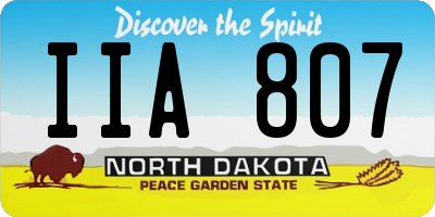 ND license plate IIA807