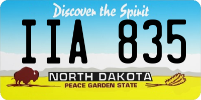 ND license plate IIA835