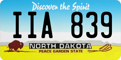 ND license plate IIA839