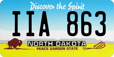 ND license plate IIA863