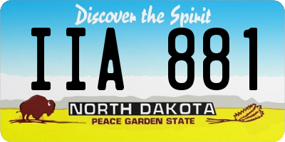 ND license plate IIA881