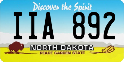 ND license plate IIA892