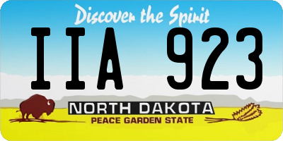 ND license plate IIA923