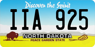 ND license plate IIA925