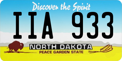 ND license plate IIA933