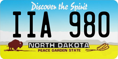ND license plate IIA980