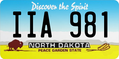 ND license plate IIA981