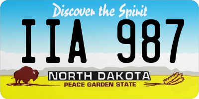 ND license plate IIA987