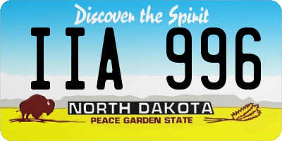 ND license plate IIA996