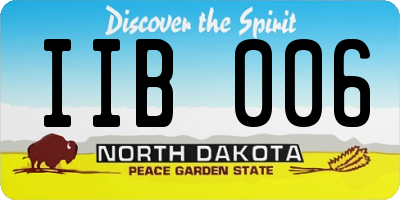 ND license plate IIB006