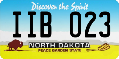 ND license plate IIB023