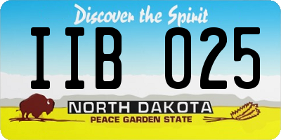 ND license plate IIB025