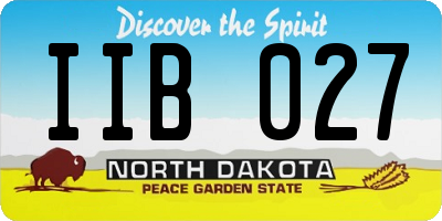 ND license plate IIB027