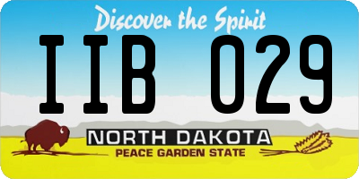 ND license plate IIB029