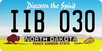 ND license plate IIB030