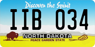 ND license plate IIB034