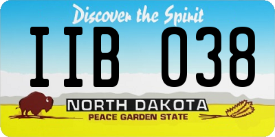 ND license plate IIB038