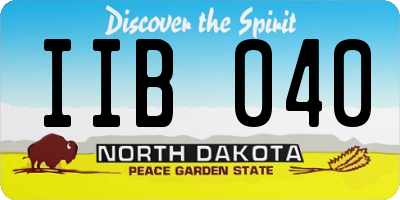 ND license plate IIB040