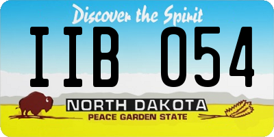 ND license plate IIB054