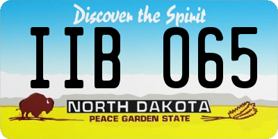 ND license plate IIB065