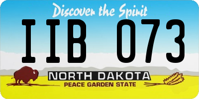 ND license plate IIB073
