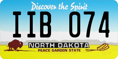 ND license plate IIB074