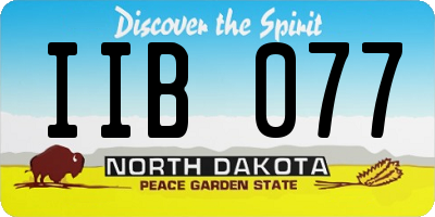 ND license plate IIB077