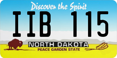 ND license plate IIB115