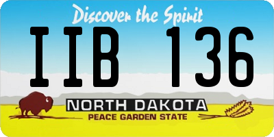 ND license plate IIB136