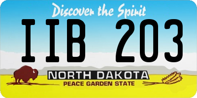 ND license plate IIB203