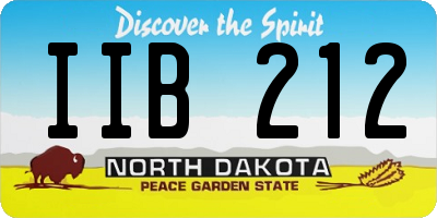 ND license plate IIB212