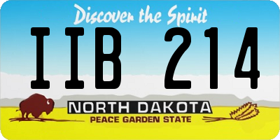 ND license plate IIB214
