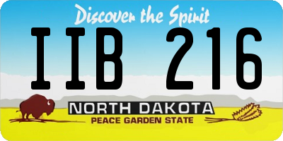 ND license plate IIB216