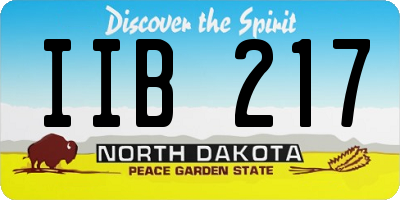ND license plate IIB217