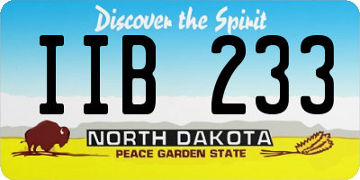 ND license plate IIB233