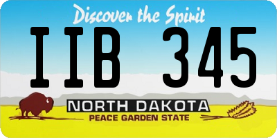 ND license plate IIB345