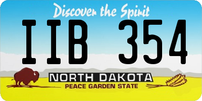 ND license plate IIB354