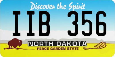 ND license plate IIB356