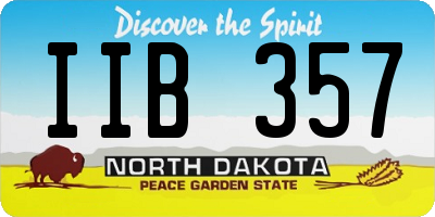 ND license plate IIB357