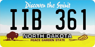 ND license plate IIB361