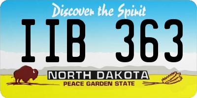 ND license plate IIB363